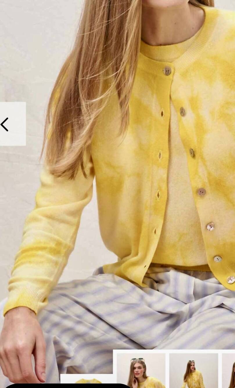 NEW JUMPER1234 batik cardigan in pale yellow primrose